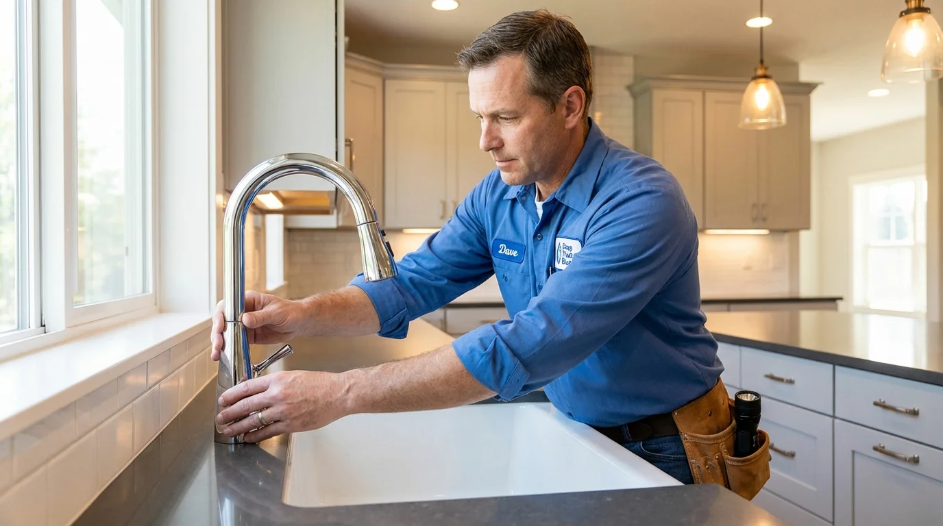 Kitchen faucet installation by Johns Plumbing LLC in Champaign